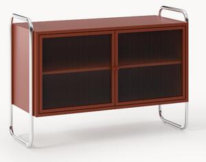 Credenza in metallo con frontale in vetro Robyn