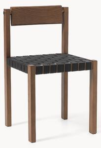 Sedia in legno con seduta in pelle Liza