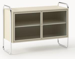 Credenza in metallo con frontale in vetro Robyn