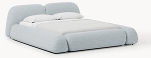 Letto imbottito in bouclé con contenitore Wolke