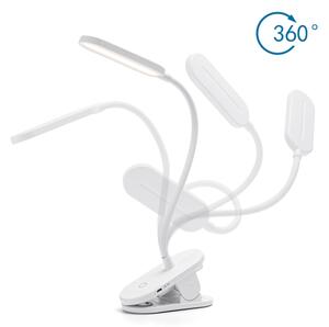 Aigostar - LED Lampada da tavolo ricaricabile dimmerabile con clip LED/2,5W/5V 1200mAh bianco