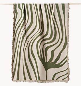 Coperta in cotone reversibile con frange Alia