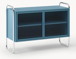 Credenza in metallo con frontale in vetro Robyn