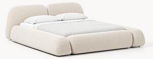 Letto imbottito in bouclé con contenitore Wolke