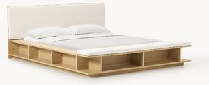 Letto in legno con panca e mensole laterali Clark