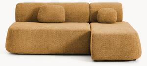 Divano letto angolare in teddy-bouclé con contenitore Pao