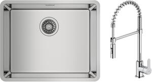 Set lavello in acciaio Teka Be Linea 115000005, rubinetto da cucina Oltens Duf 35203100