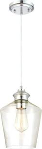 Pendente a luce singola Ramsey cromo / vetro trasparente