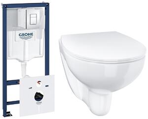 Set modulo di installazione Grohe Rapid SL 38827000, vaso WC con copriwater a discesa lenta Grohe Bau Ceramic 39899000