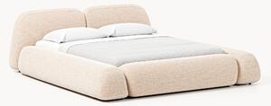 Letto imbottito in bouclé con contenitore Wolke
