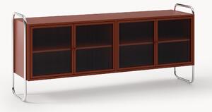 Credenza in metallo con frontale in vetro Robyn