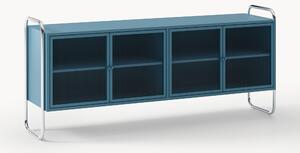 Credenza in metallo con frontale in vetro Robyn