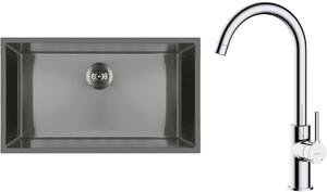 Set lavello in acciaio Oltens Stalvask 71102300, rubinetto da cucina Oltens Skafta 35206100