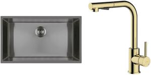 Set lavello in acciaio Oltens Stalvask 71102300, rubinetto da cucina Oltens Myvat 35205800