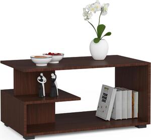 Tavolino da caffè PIN Wenge 90 cm - Elegante e funzionale con due ripiani