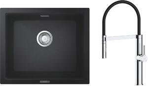 Set lavello in granito Grohe K700 31654AP0, rubinetto da cucina Oltens Borga 35207100
