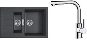Set lavello Tectonite Franke Sirius 2.0 143.0618.687, rubinetto da cucina Oltens Myvat 35205100