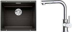 Set lavello in granito Blanco Subline 500-U 525995, rubinetto da cucina Oltens Myvat 35205100