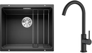 Set lavello in granito Blanco Etagon 500-U 525887, rubinetto da cucina Oltens Skafta 35206300