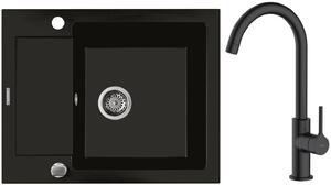 Set lavello in granito Oltens Gravan 72102300, rubinetto da cucina Oltens Skafta 35206300