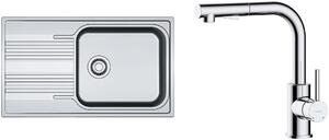 Set lavello in acciaio Franke Smart 101.0356.723, rubinetto da cucina Oltens Myvat 35205100