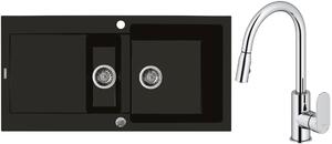 Set lavello in granito Oltens Gravan 72300300, rubinetto da cucina Oltens Lista 35202100