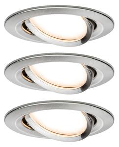 Paulmann 3 faretti Nova Coin rotondi orientabili, ferro Coin, dimmerabile, Alluminio / Grigio / Zincato, Corridoio, Alluminio, Moderno, Faretto da incasso