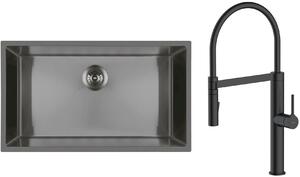 Set lavello in acciaio Oltens Stalvask 71102300, rubinetto da cucina Oltens Borga 35207300