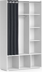 Armadio multifunzione multifunzione Vicco Luigi Bianco 38 x 178.1 cm con binario per tende, Model 40587