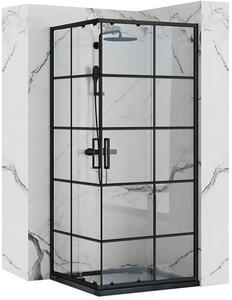Rea Concept box doccia 100x80 cm nero semiopaca/vetro trasparente REA-K6389