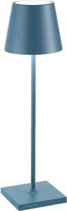 Lampada a led da tavolo Poldina Pro Blu Avio ricaricabile e dimmerabile con batteria fino a 12 ore. Da uso esterno IP65
