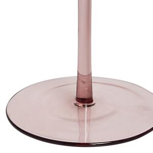 Set di 4 calici da vino in vetro trasparente rosa soffiati a mano 38 cl aperitivo cena Beliani