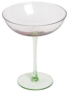 Set di 4 coppe martini in vetro rosa e verde Pompadour soffiato a mano da 25 cl aperitivo in casa Beliani