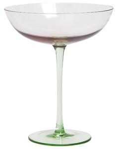 Set di 4 coppe martini in vetro rosa e verde Pompadour soffiato a mano da 25 cl aperitivo in casa Beliani