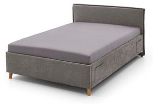 Letto da bambini grigio imbottito con contenitore con rete inclusa 120x200 cm Fun – Meise Möbel