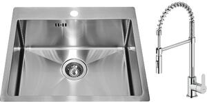 Set lavello in acciaio Genesis Concept 1124382, rubinetto da cucina Oltens Duf 35203100