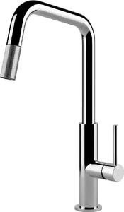 FOSTER Miscelatore Cucina con Doccetta estraibile Rubinetto Monocomando lavello in Ottone colore Cromo - 8522 000 KS Plus
