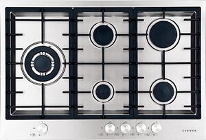 SCHOCK Piano Cottura 5 Fuochi a Gas 74.5 cm (1 Bruciatore Tripla Corona) colore Acciaio Inox - STF855HIX