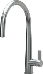 ELLECI Rubinetto Cucina Miscelatore con Doccetta Estraibile Monocomando Girevole colore Acciaio Inox - MIKATPCR Athena Plus