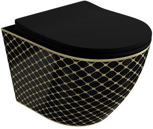 LaVita Sofi Slim Black Night vaso wc con copriwater a discesa lenta sospeso senza brida nero lucida 5900378335450