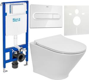 Set vaso WC con copriwater a discesa lenta Roca Gap Round A34H0N3000, modulo di installazione Roca Duplo One A890070020, A890195000, A890063000
