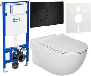 Set vaso WC con copriwater a discesa lenta Roca Meridian A34H240000, modulo di installazione Roca Duplo One A890070020, A890189206, A890063000
