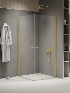 New Trendy New Soleo Light Gold box doccia 90x90 cm quadrato oro lucida/vetro trasparente K-1882