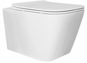 Rea Raul vaso wc con copriwater a discesa lenta sospeso senza brida bianco lucida REA-C9660