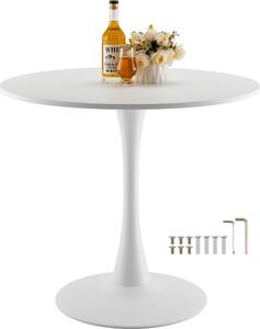 "Tavolo da pranzo rotondo da 80 cm in bianco - tavolo da cucina in legno, solo tavolo"