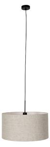 Lampada a sospensione nera paralume beige 50 cm - COMBI 1