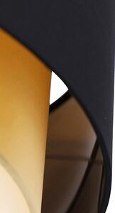 Plafoniera moderna nera con oro 50 cm 3 luci - DRUM DUO