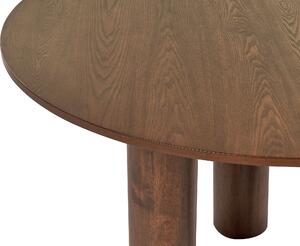 Tavolo da pranzo in legno scuro con piano in MDF e gambe in legno di gomma ⌀ 120 cm Stile rustico moderno Beliani