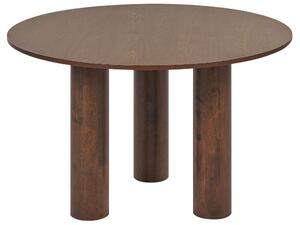 Tavolo da pranzo in legno scuro con piano in MDF e gambe in legno di gomma ⌀ 120 cm Stile rustico moderno Beliani