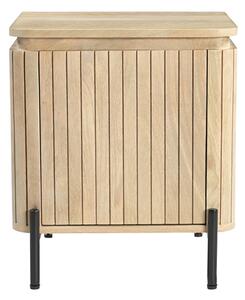 Comodino con contenitori in legno massello di mango e metallo nero MERIDA